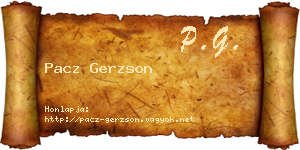 Pacz Gerzson névjegykártya